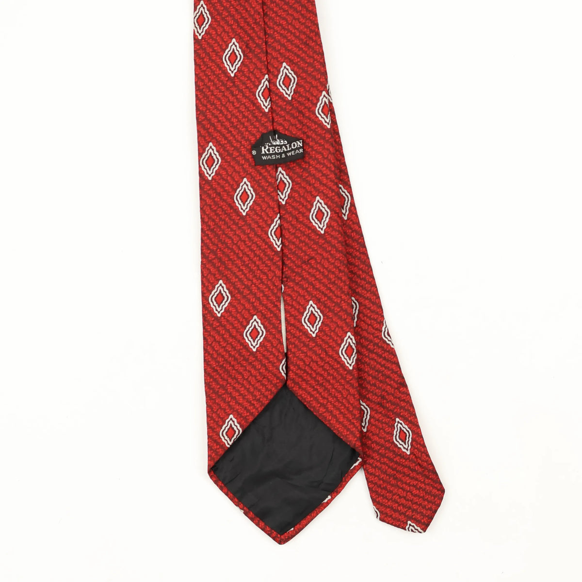 Back Back Detail of Vintage 1980's Diamonds Geometric Patterned Tie