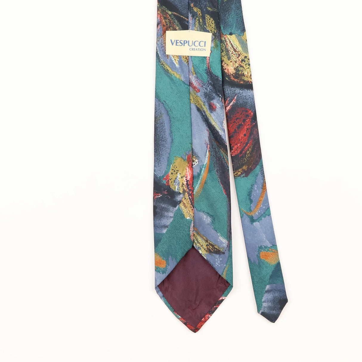 Back Detail of Vintage 1990's Abstract Patterned Tie
