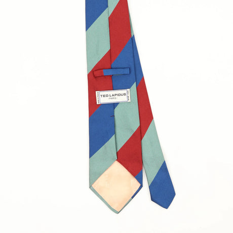 Back Back Detail of Vintage 1980's Ted Lapidus BNWT Striped Patterned Tie