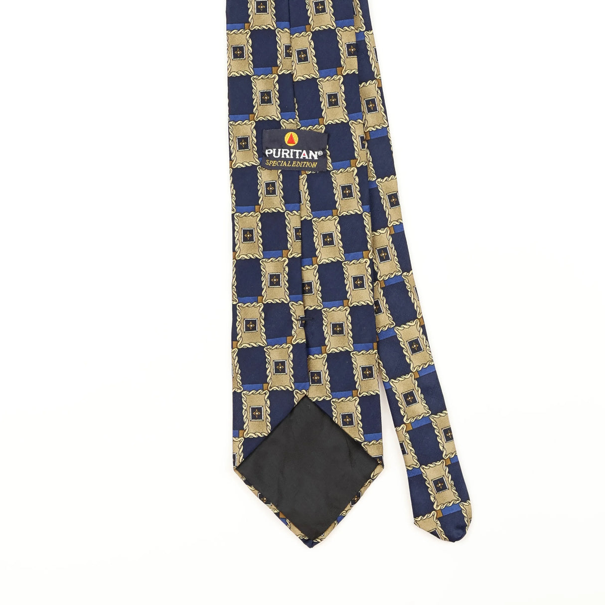 Back Detail of Vintage 1990's Puritan Geometric Patterned Tie
