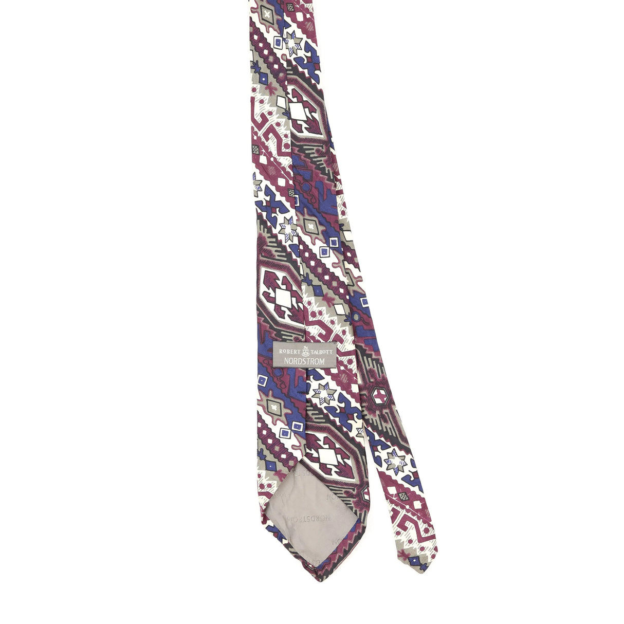 Back Back of Vintage 1990's Robert Talbott Geometric Patterned Tie