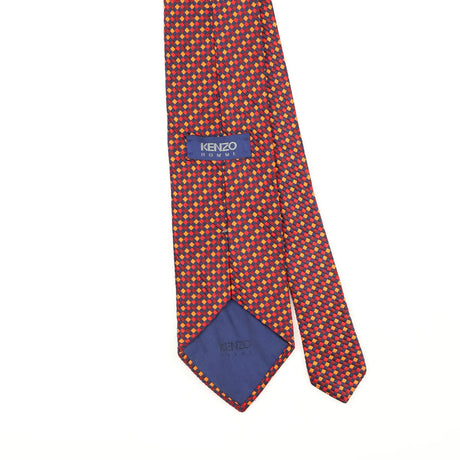 Back Back Detail of Vintage 1990's Kenzo Geometric Patterned Tie