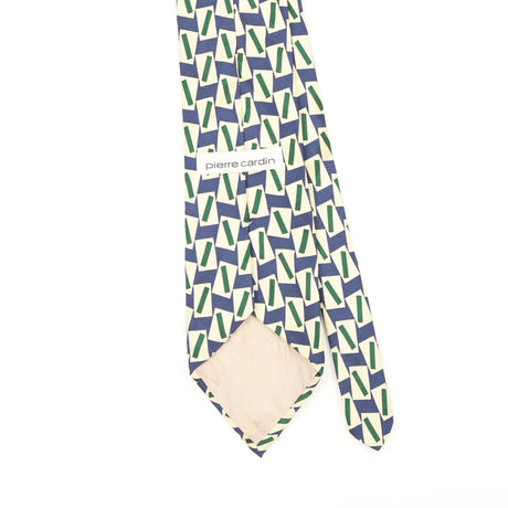 Back Back Detail of Vintage 1990's Pierre Cardin Geometric Patterned Tie