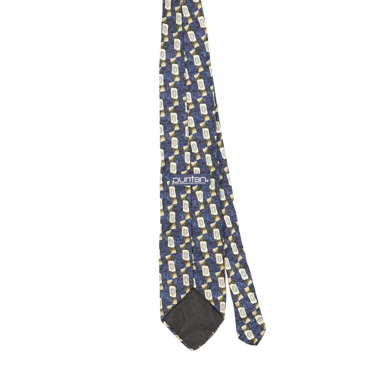 Back Back of Vintage 1990's Puritan Geometric Patterned Tie