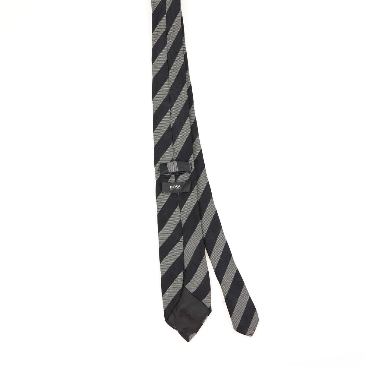 Back of Vintage Hugo Boss Striped Patterned Tie