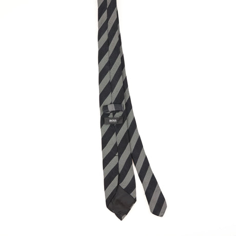 Back of Vintage Hugo Boss Striped Patterned Tie