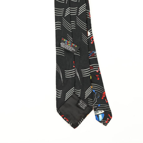 Back Back Detail of Vintage 1990's Looney Tunes Bugs Bunny Cartoon Patterned Tie