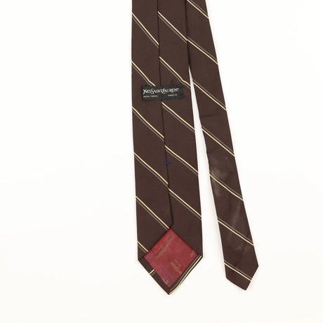 Back Detail of Vintage 1990's Yves Saint Laurent Striped Patterned Tie