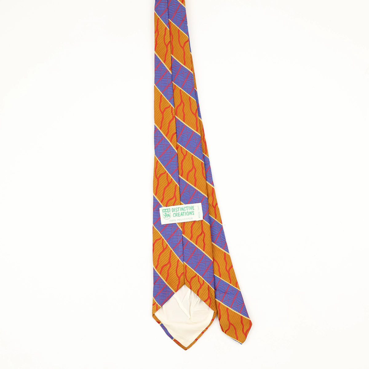 Back Back of Vintage 1980's Striped Patterned Tie