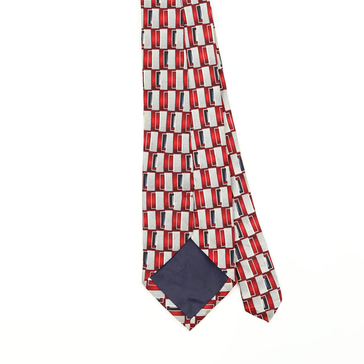 Back Back Detail of Vintage 1990's Geometric Patterned Tie