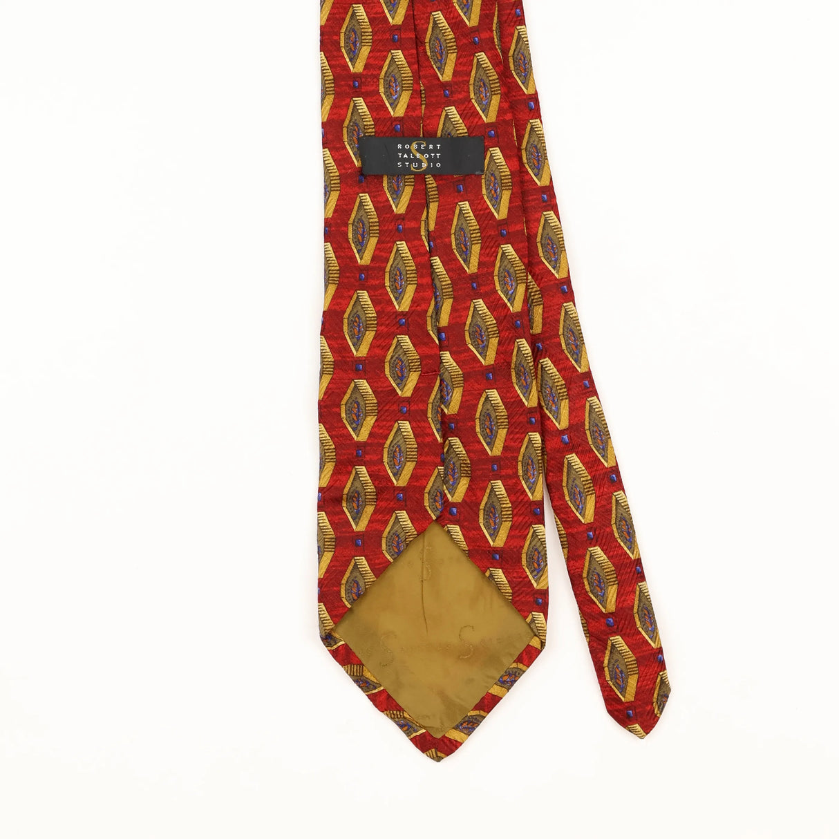 Back Detail of Vintage 1990's Robert Talbott Geometric Patterned Tie