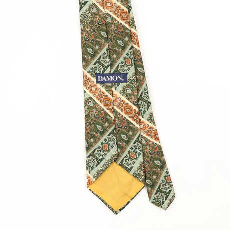 Back Back Detail of Vintage 1980's Damon Geometric Patterned Tie