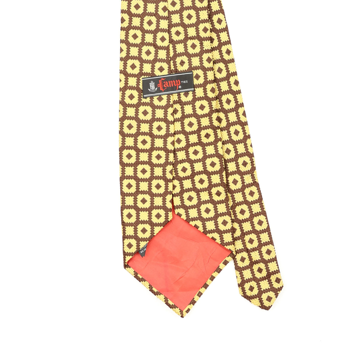 Back Back Detail of Vintage 1970's Geometric Patterned Tie