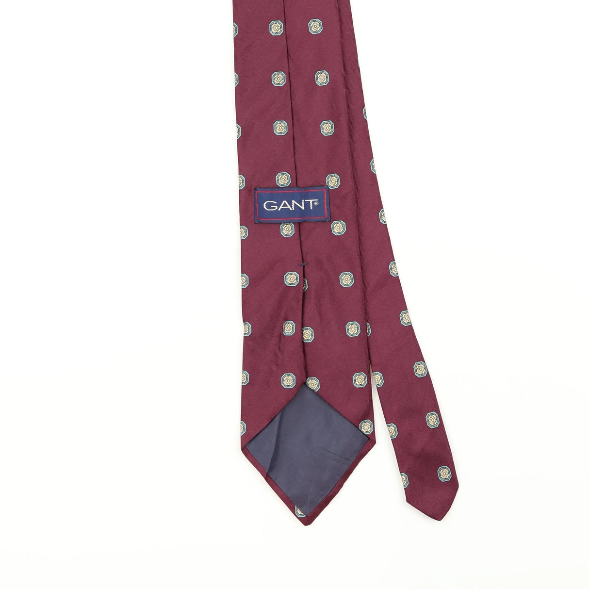 Back Detail of Vintage 1990's Gant Geometric Patterned Tie