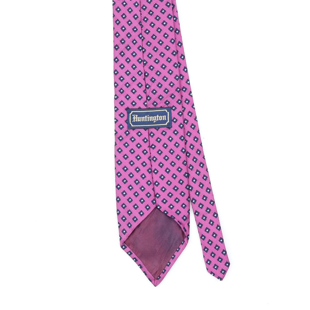 Back Back Detail of Vintage 1990's Foulard Geometric Patterned Tie
