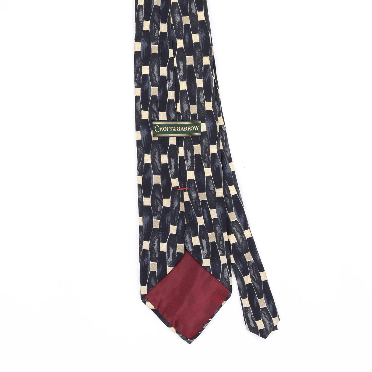 Back Back Detail of Vintage 1990's Croft & Barrow Geometric Patterned Tie