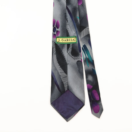 Back Detail of Vintage 1990's Jerry Garcia Abstract Patterned Tie
