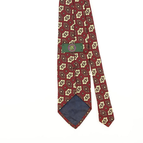 Back Detail of Vintage 1990's Club Room Geometric Patterned Tie