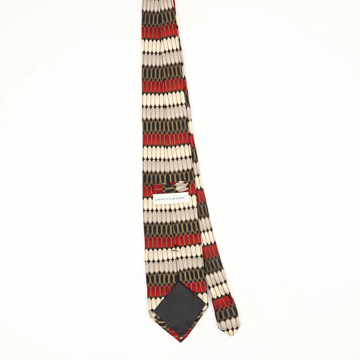 Back Back of Vintage Geometric Patterned Tie