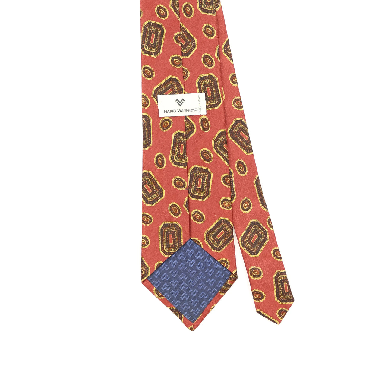 Back Detail of Vintage 1990's Mario Valentino Paisley Patterned Tie