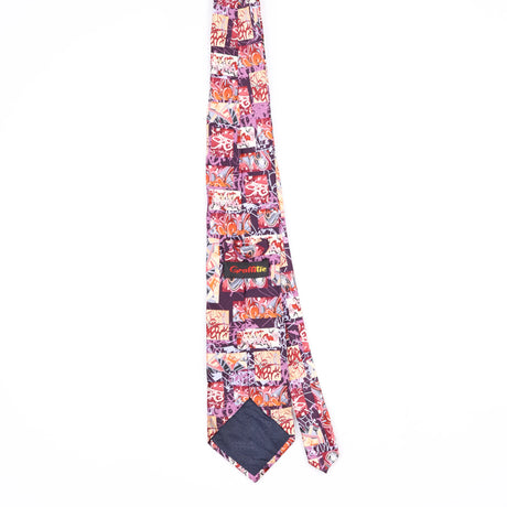 Back Back of Vintage Grafitti Abstract Patterned Tie