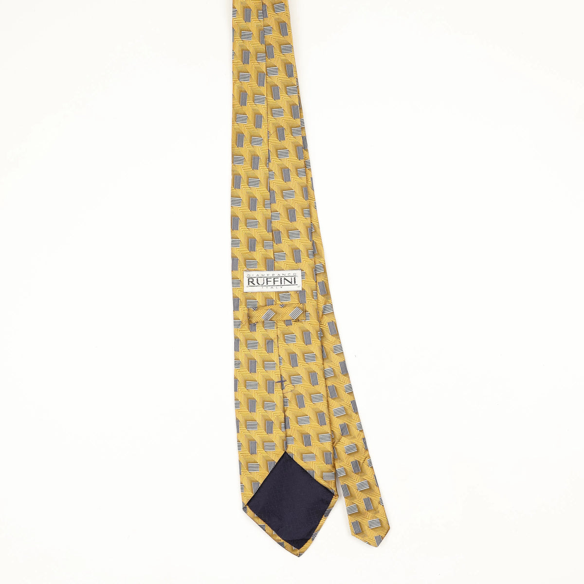 Back Back of Vintage 1990's Gianfranco Ruffini Geometric Patterned Tie