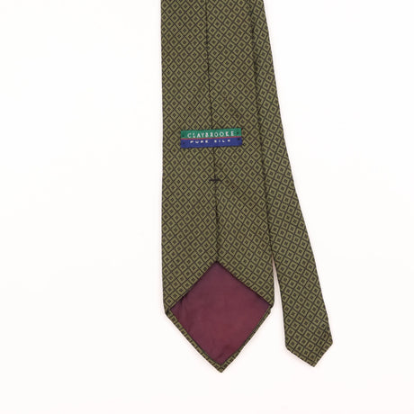 Back Detail of Vintage 1990's Claybrooke Geometric Patterned Tie
