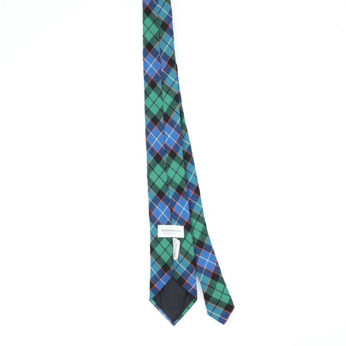 Back Back of Vintage 1990's Tartan Plaids & Checks Patterned Tie