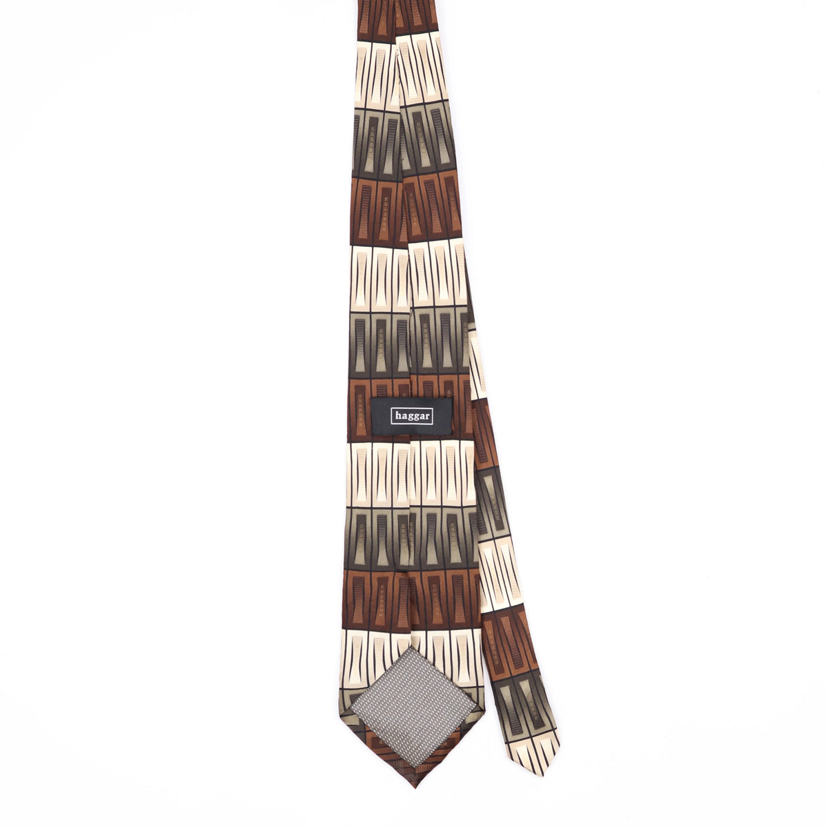 Back Back of Vintage Haggar Geometric Patterned Tie
