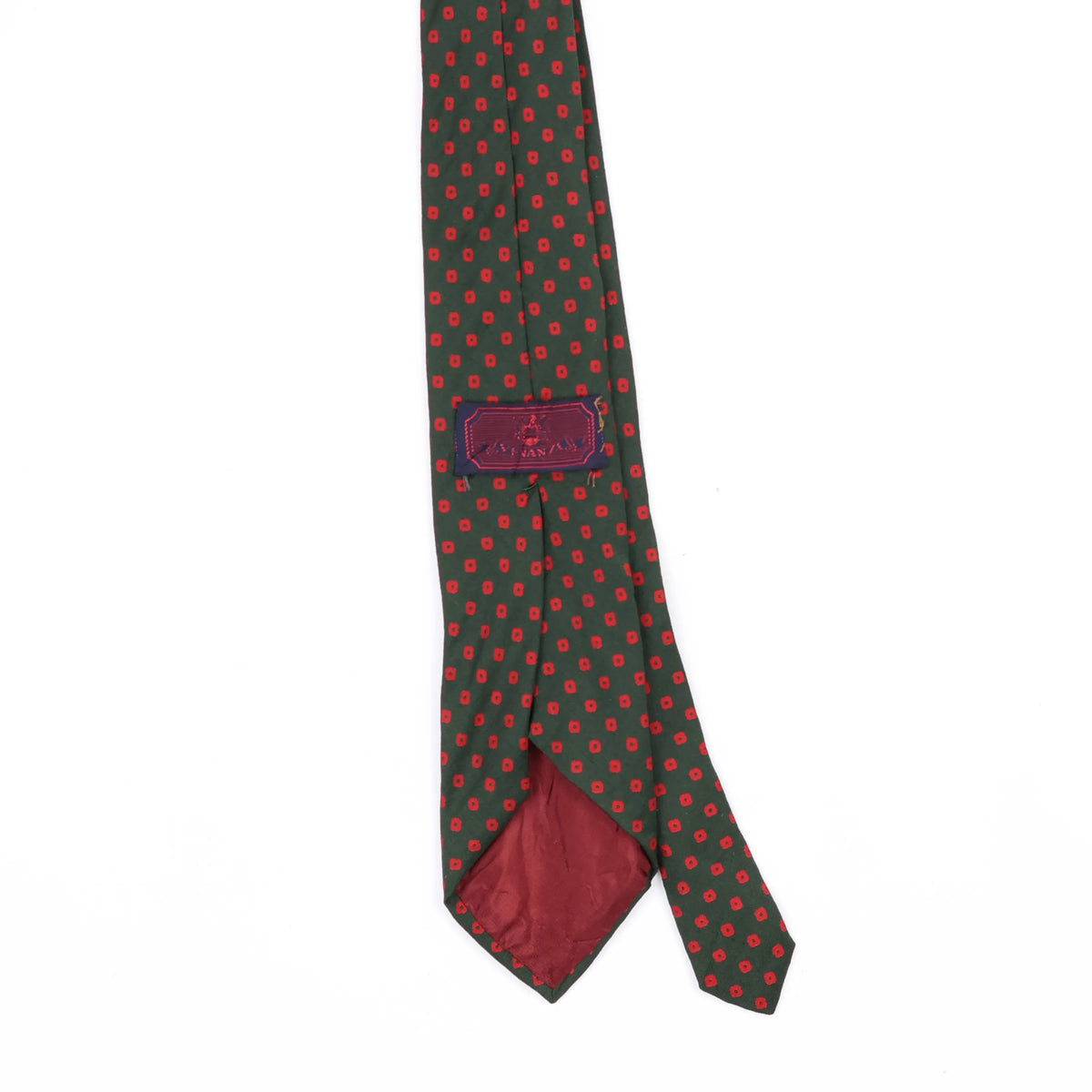 Back Back Detail of Vintage 1990's Foulard Geometric Patterned Tie