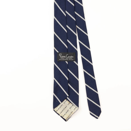 Back Detail of Vintage 1980's Pierre Cardin Striped Patterned Tie