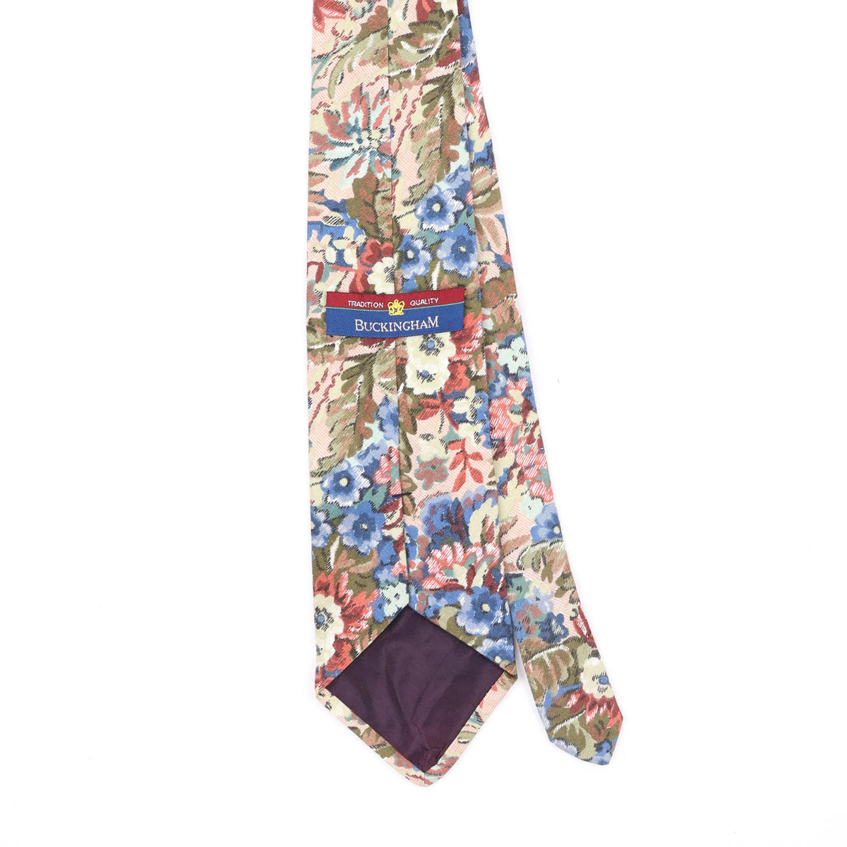 Back Back Detail of Vintage 1990's Floral Patterned Tie