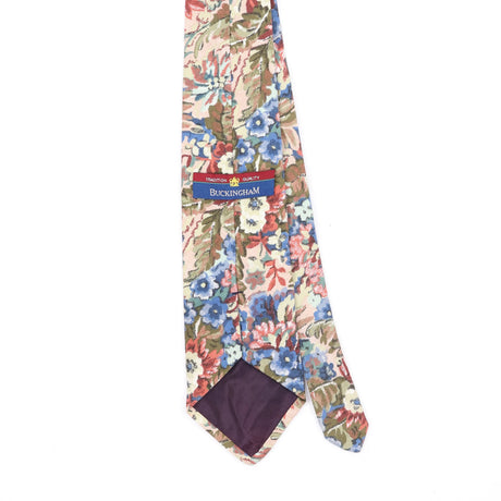 Back Back Detail of Vintage 1990's Floral Patterned Tie