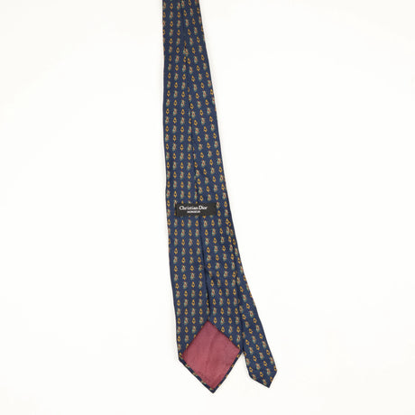 Back Back of Vintage 1990's Christian Dior Geometric Patterned Tie