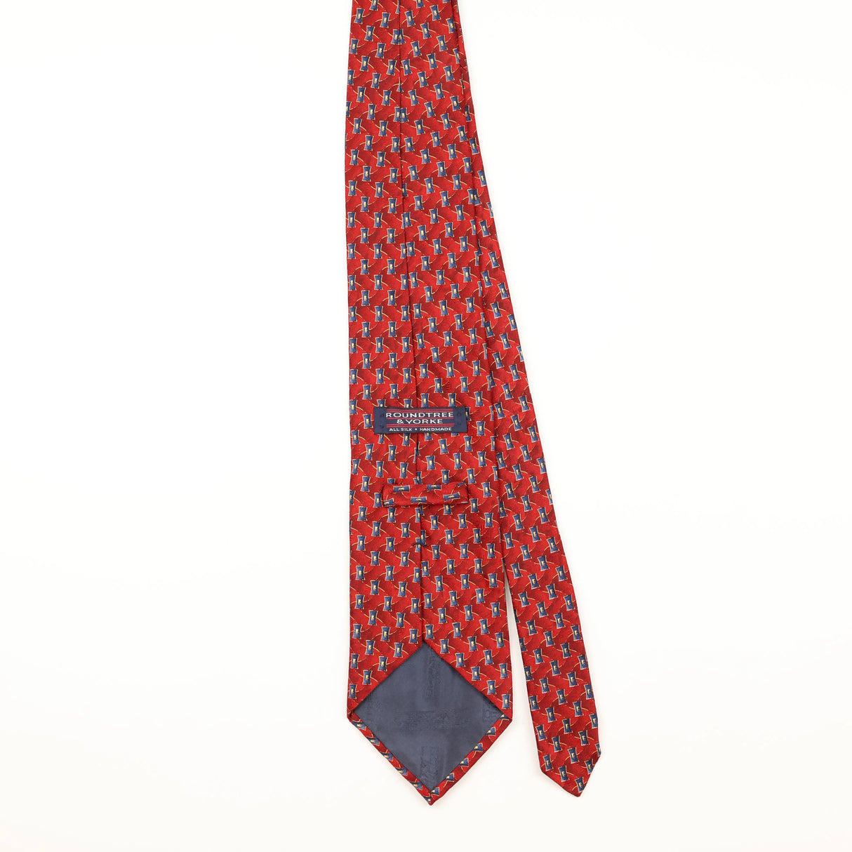 Back of Vintage 1990's Roundtree & Yorke Geometric Patterned Tie