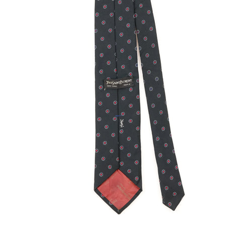Back Detail of Vintage 1990's Yves Saint Laurent Geometric Patterned Tie