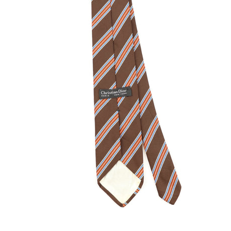 Back Detail of Vintage 1990's Christian Dior Striped Patterned Tie