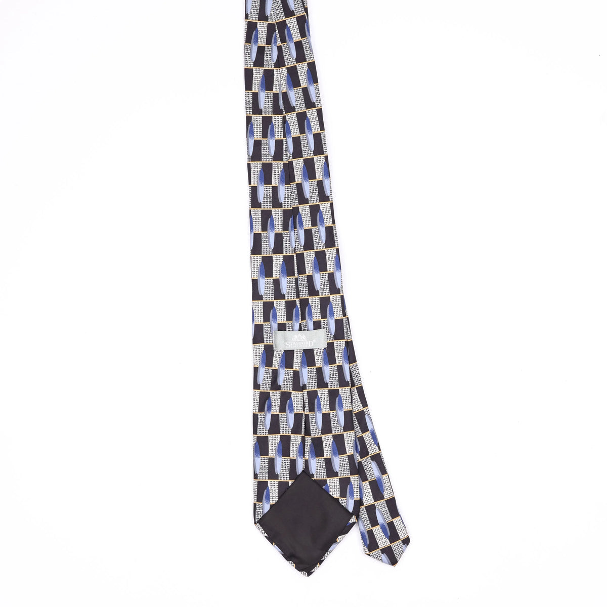 Back Back of Vintage 1990's Stafford Ovals Geometric Patterned Tie