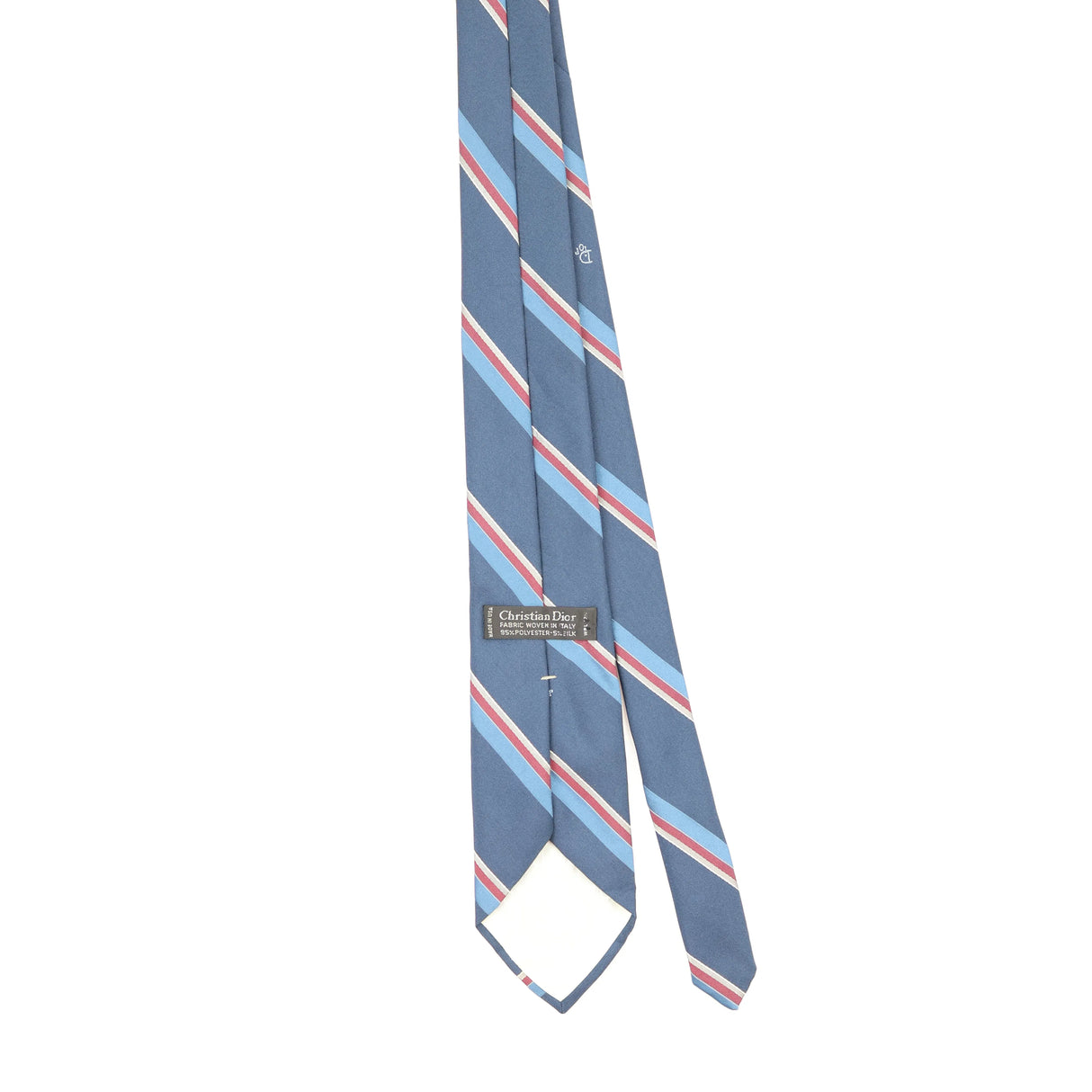 Back Back of Vintage 1990's Christian Dior Striped Patterned Tie
