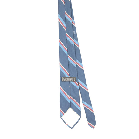 Back Back of Vintage 1990's Christian Dior Striped Patterned Tie