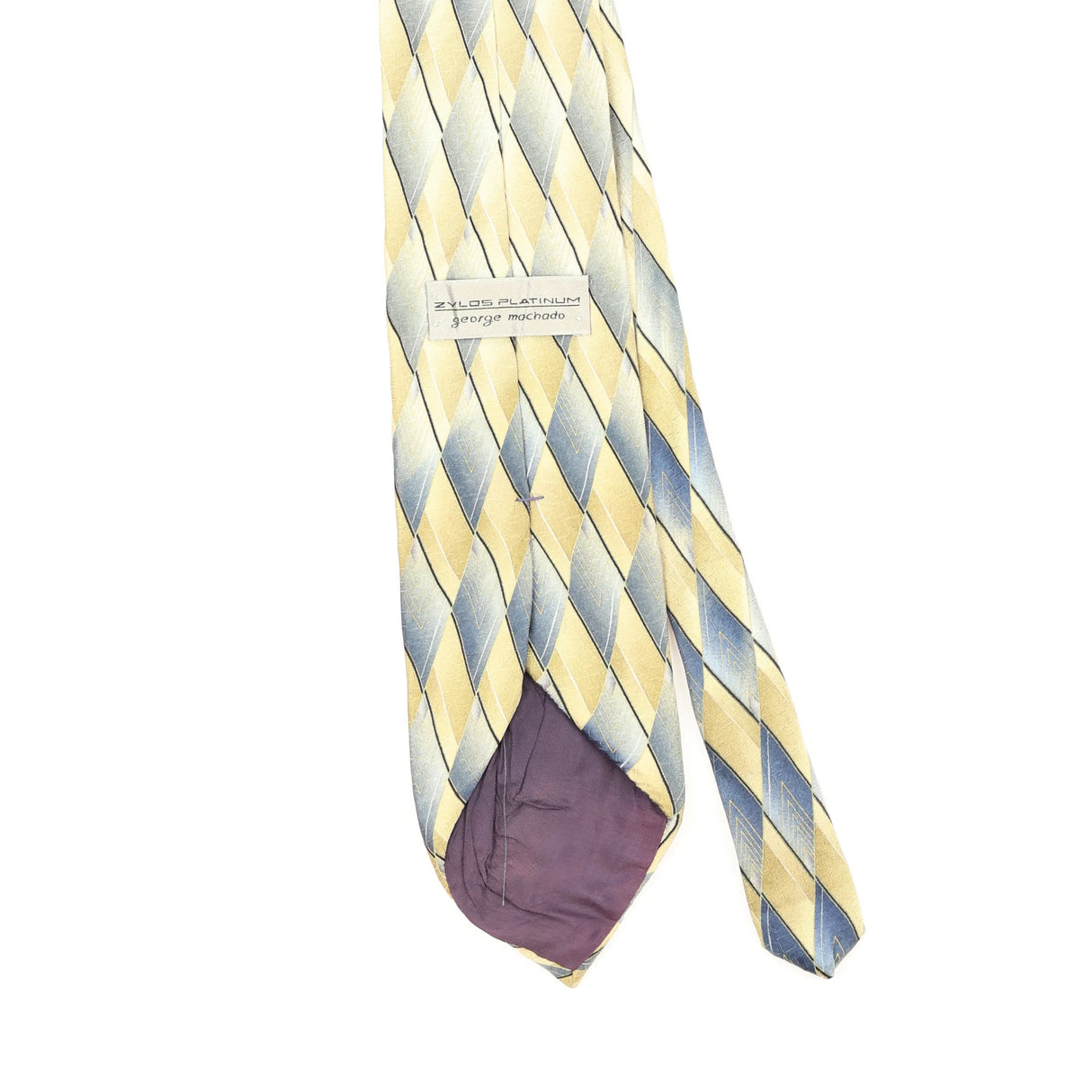 Back Back Detail of Vintage 1990's Zylos Geometric Patterned Tie