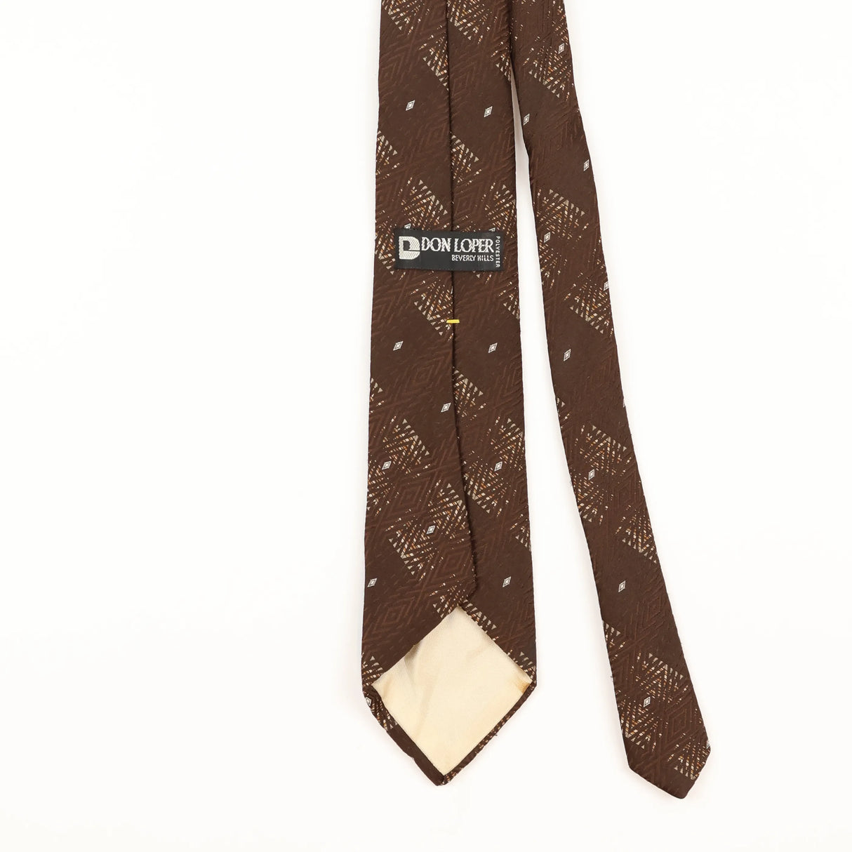 Back Detail of Vintage 1980's Don Loper Geometric Patterned Tie