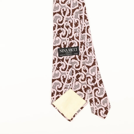 Back Detail of Vintage 1990's Nina Ricci Geometric Patterned Tie