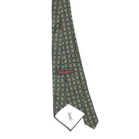 Back Back of Vintage 1980's Yves Saint Laurent Geometric Patterned Tie