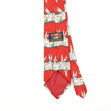 Back Back Detail of Vintage 1990's Looney Tunes Bugs Bunny Cartoon Patterned Tie