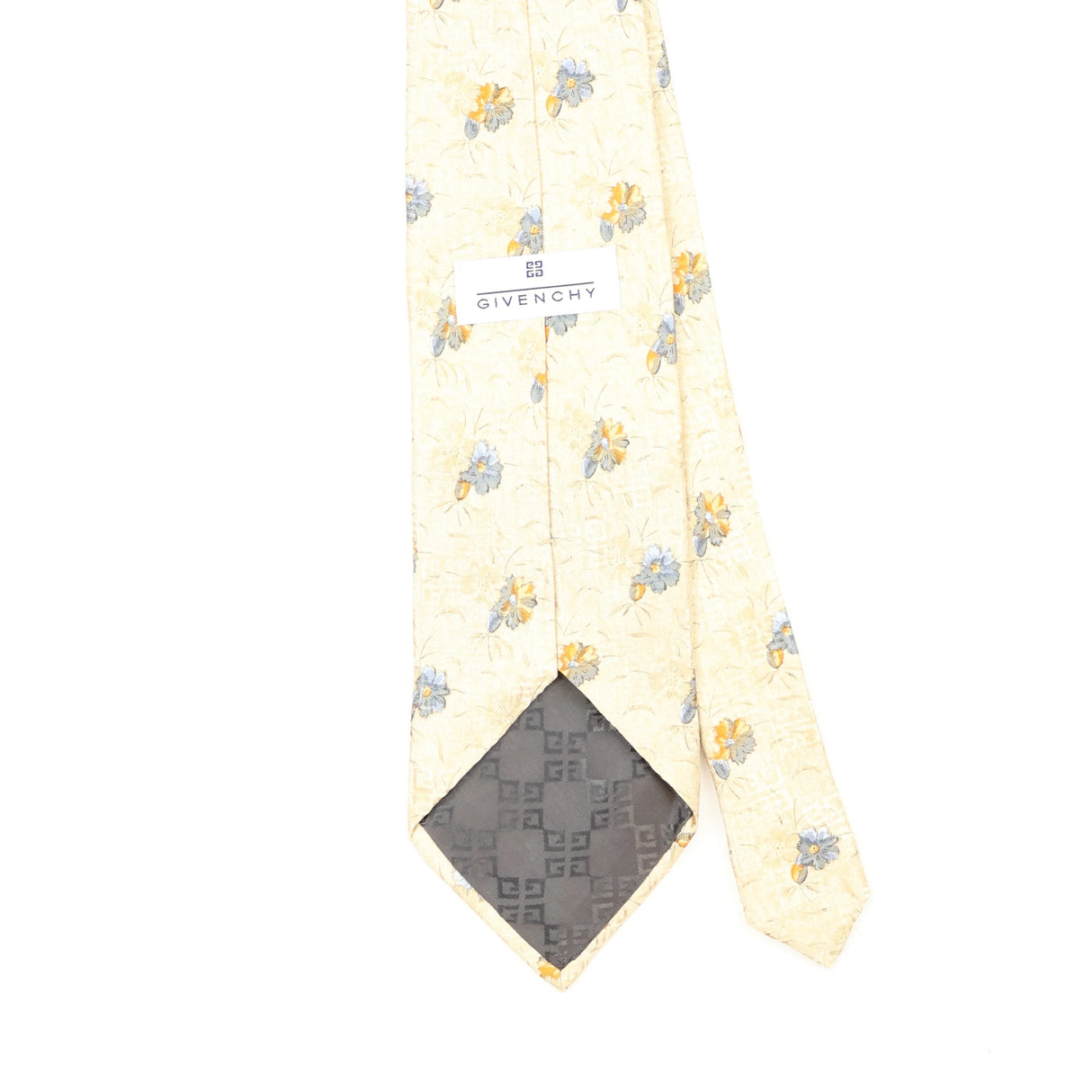 Back Back Detail of Vintage 1990's Givenchy Monogram Floral Patterned Tie