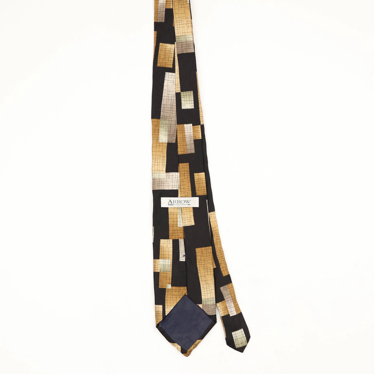 Back Back of Vintage 1990's Blocks Geometric Patterned Tie