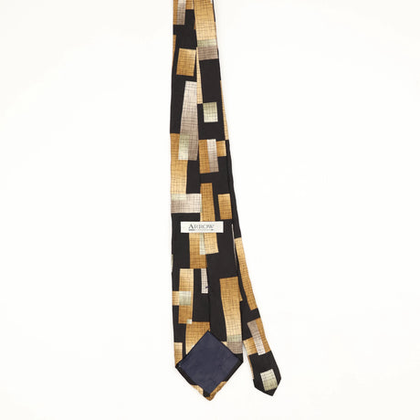 Back Back of Vintage 1990's Blocks Geometric Patterned Tie