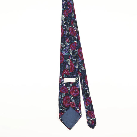 Back of Vintage 1990's Enrico Coveri Floral Patterned Tie