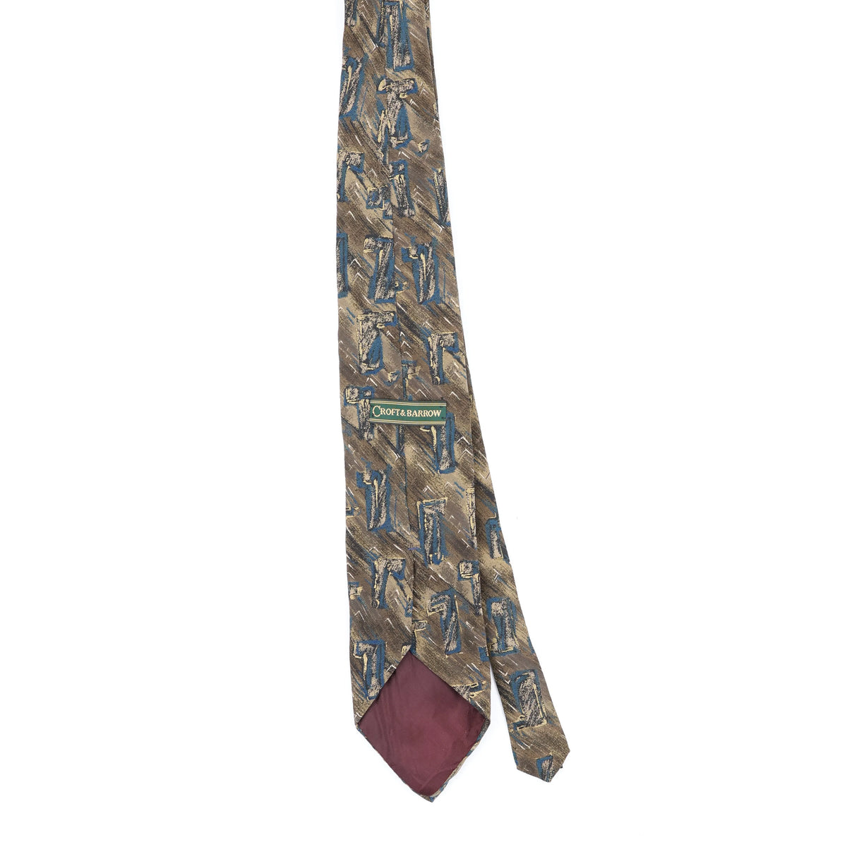 Back Back of Vintage 1990's Croft & Barrow Abstract Patterned Tie